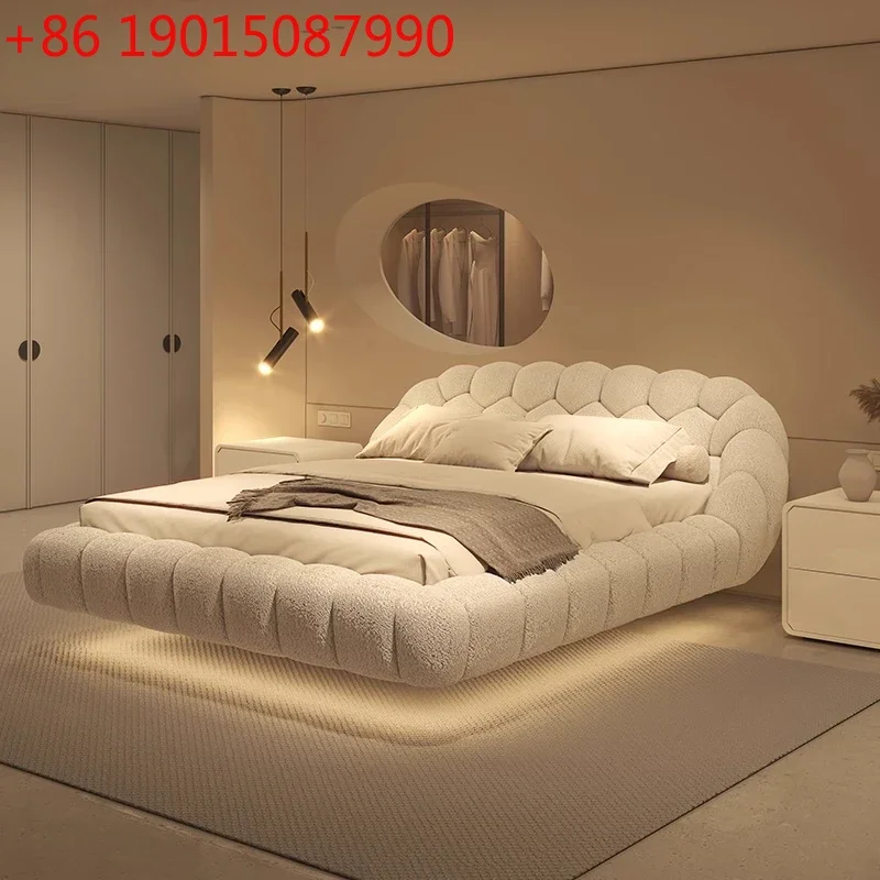 Lambswool Floating Bed Aesthetics Princess Wedding High End Quality Bed Modern Apartment Confortable Muebles Bedroom Furniture
Lambswool Floating Bed Aesthetics Princess Wedding High End Quality Bed Modern Apartment Confortable Muebles Bedroom Furniture