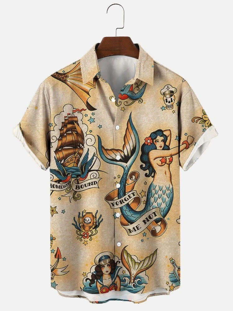 2025 Summer Retro Fashion Mermaid Shirt 3D Hawaiian Shirt Men's Shirts Casual Short Sleeve Loose Breathable Shirt Tops
2025 Summer Retro Fashion Mermaid Shirt 3D Hawaiian Shirt Men's Shirts Casual Short Sleeve Loose Breathable Shirt Tops