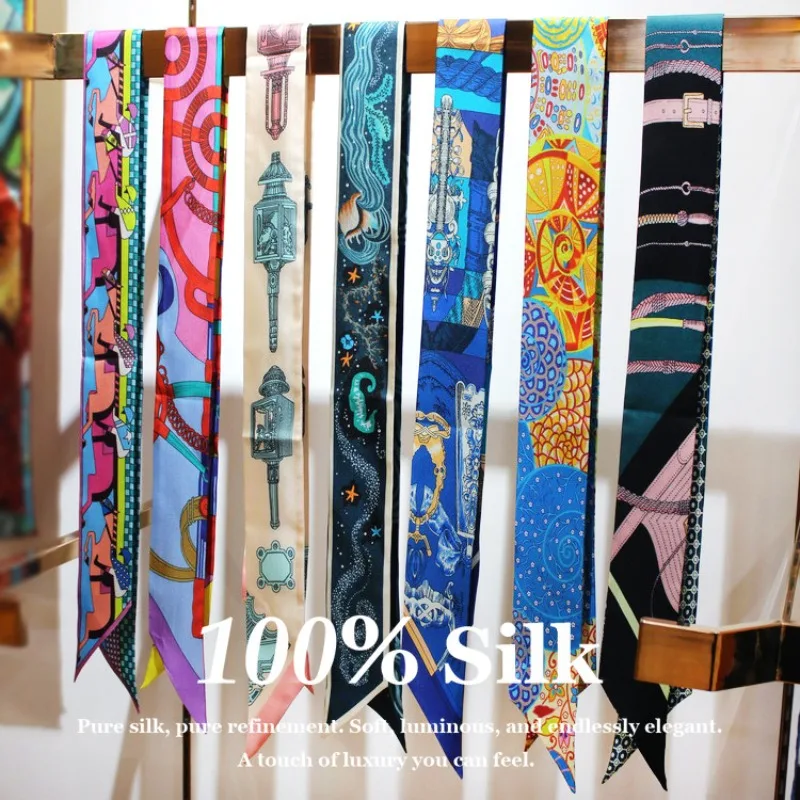 100% Silk Sash Belt Women 120x5.5cm Long Ribbon Tie Bag Neck Hair Waist Belt Bridal Bandage Headscarves Floral Bands Headband
100% Silk Sash Belt Women 120x5.5cm Long Ribbon Tie Bag Neck Hair Waist Belt Bridal Bandage Headscarves Floral Bands Headband