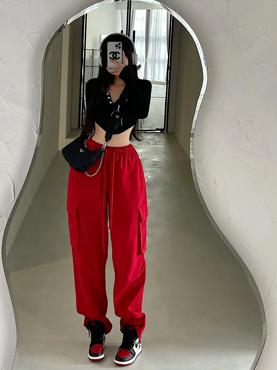 High Waist Street Style Sweatpants for Young Girls with Drawstring Trousers And Large Pockets Casual Long Pants
High Waist Street Style Sweatpants for Young Girls with Drawstring Trousers And Large Pockets Casual Long Pants