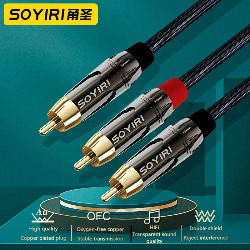 SOYIRI RCA one-point two audio cable single rca to dual rca amplifier speaker mixer split cable analog audio connection cable
SOYIRI RCA one-point two audio cable single rca to dual rca amplifier speaker mixer split cable analog audio connection cable