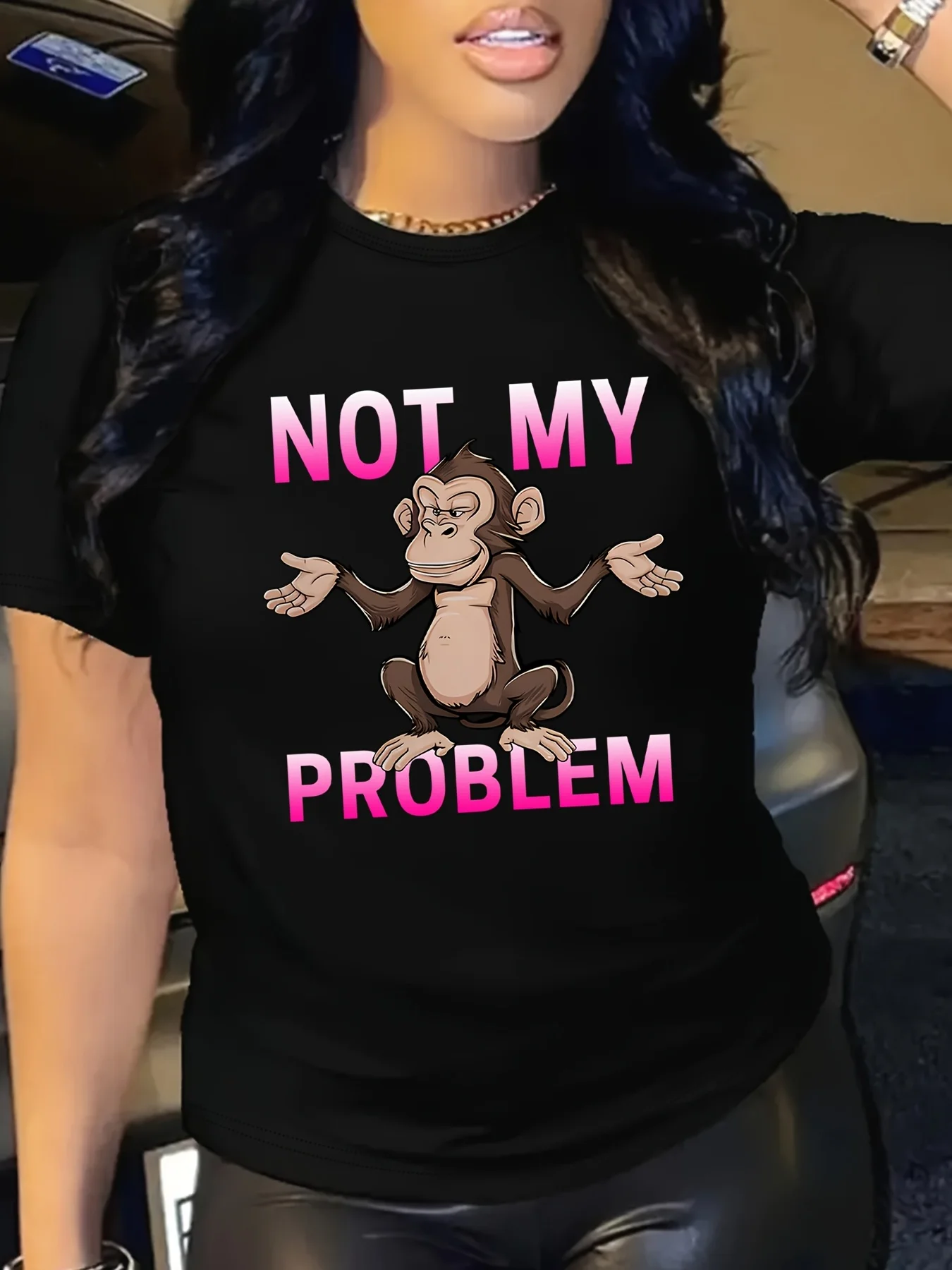 Large-sized Animal Monkey Pattern Printed T-shirt Top for Women, Pure Cotton Loose and Casual
Large-sized Animal Monkey Pattern Printed T-shirt Top for Women, Pure Cotton Loose and Casual