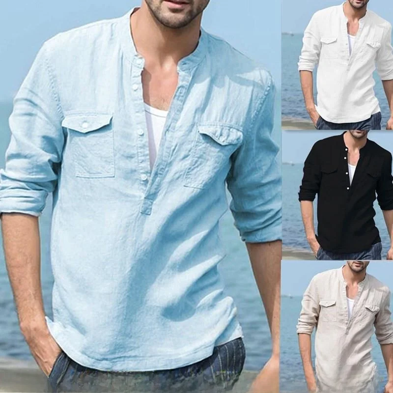 Men's Cotton Linen Long Sve irt Stand up Collar Loose Fit Spring Autumn Thin Material Color Casual irt
Men's Cotton Linen Long Sve irt Stand up Collar Loose Fit Spring Autumn Thin Material Color Casual irt