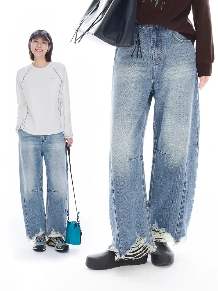 Casual Loose Cotton Blend Fringed Denim Jeans Women's Spring Slimming Straight Leg Pants Comfortable Breathable Daily Wear
Casual Loose Cotton Blend Fringed Denim Jeans Women's Spring Slimming Straight Leg Pants Comfortable Breathable Daily Wear