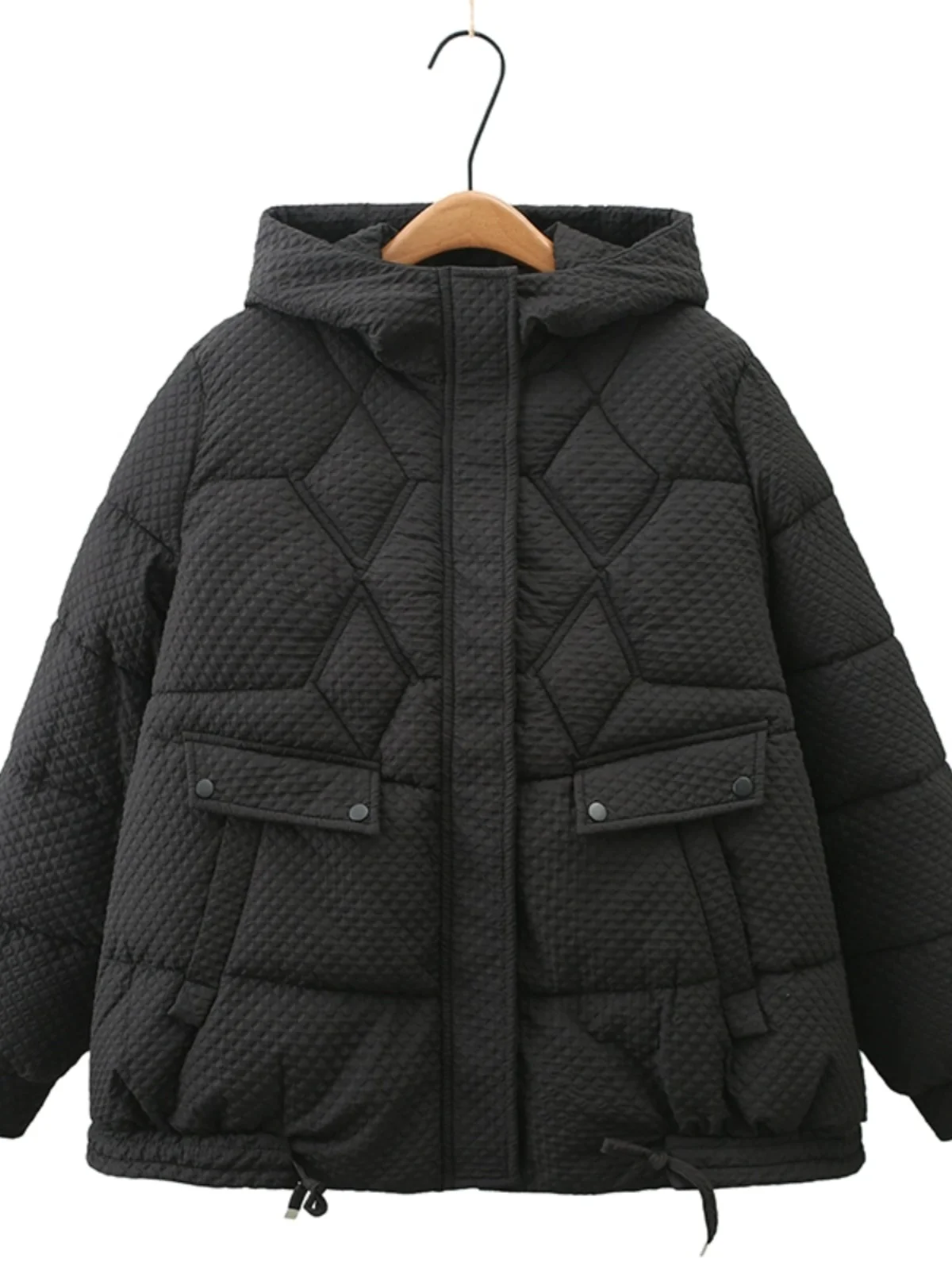 Winter Korean Style plus Size Hooded Zipper Bubble Cotton Jacket Large Outerwear for Heavy Women Black down Cotton Coat
Winter Korean Style plus Size Hooded Zipper Bubble Cotton Jacket Large Outerwear for Heavy Women Black down Cotton Coat