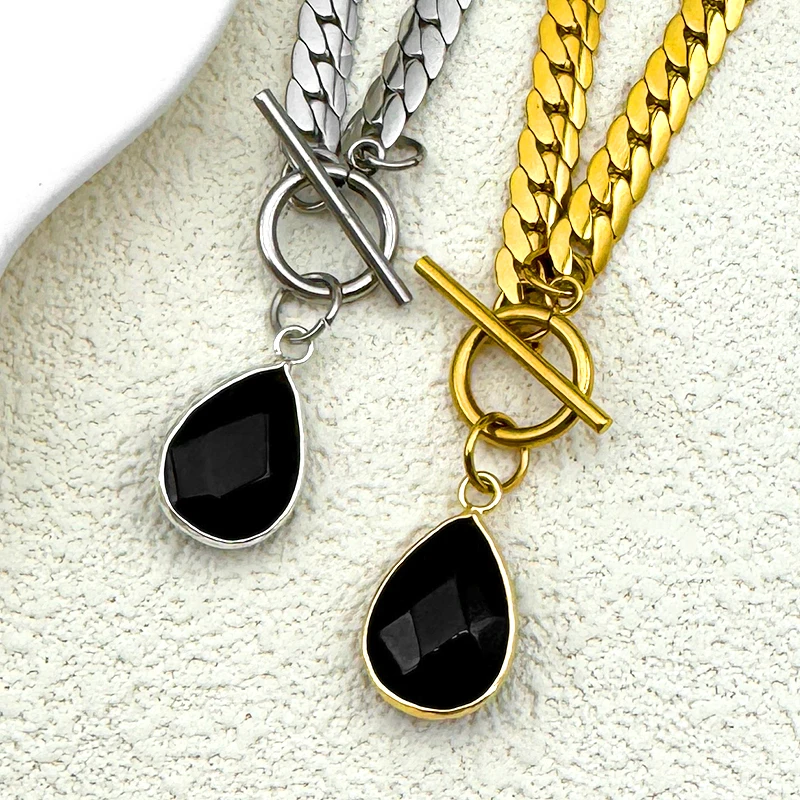 Water Drop Shape Black Natural Obsidian Stone Pendant Necklace for Women Men Vintage Stainless Steel Choker Necklaces Jewelry
Water Drop Shape Black Natural Obsidian Stone Pendant Necklace for Women Men Vintage Stainless Steel Choker Necklaces Jewelry