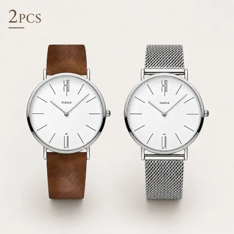 2Pcs Couple Watches Ultra Slim Round Dial Quartz Wristwatch for Men Women Minimalist Leather Mesh Band Elegant Lover Watches
2Pcs Couple Watches Ultra Slim Round Dial Quartz Wristwatch for Men Women Minimalist Leather Mesh Band Elegant Lover Watches