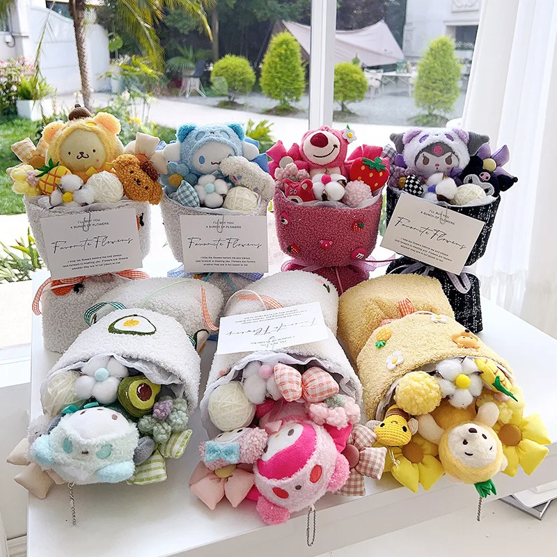 Cartoon Cute My Melody Kuromi Cinnamoroll Kt Cat Plush Doll Creative Flower Bouquet Valentine Christmas Graduation Birthday Gift
Cartoon Cute My Melody Kuromi Cinnamoroll Kt Cat Plush Doll Creative Flower Bouquet Valentine Christmas Graduation Birthday Gift