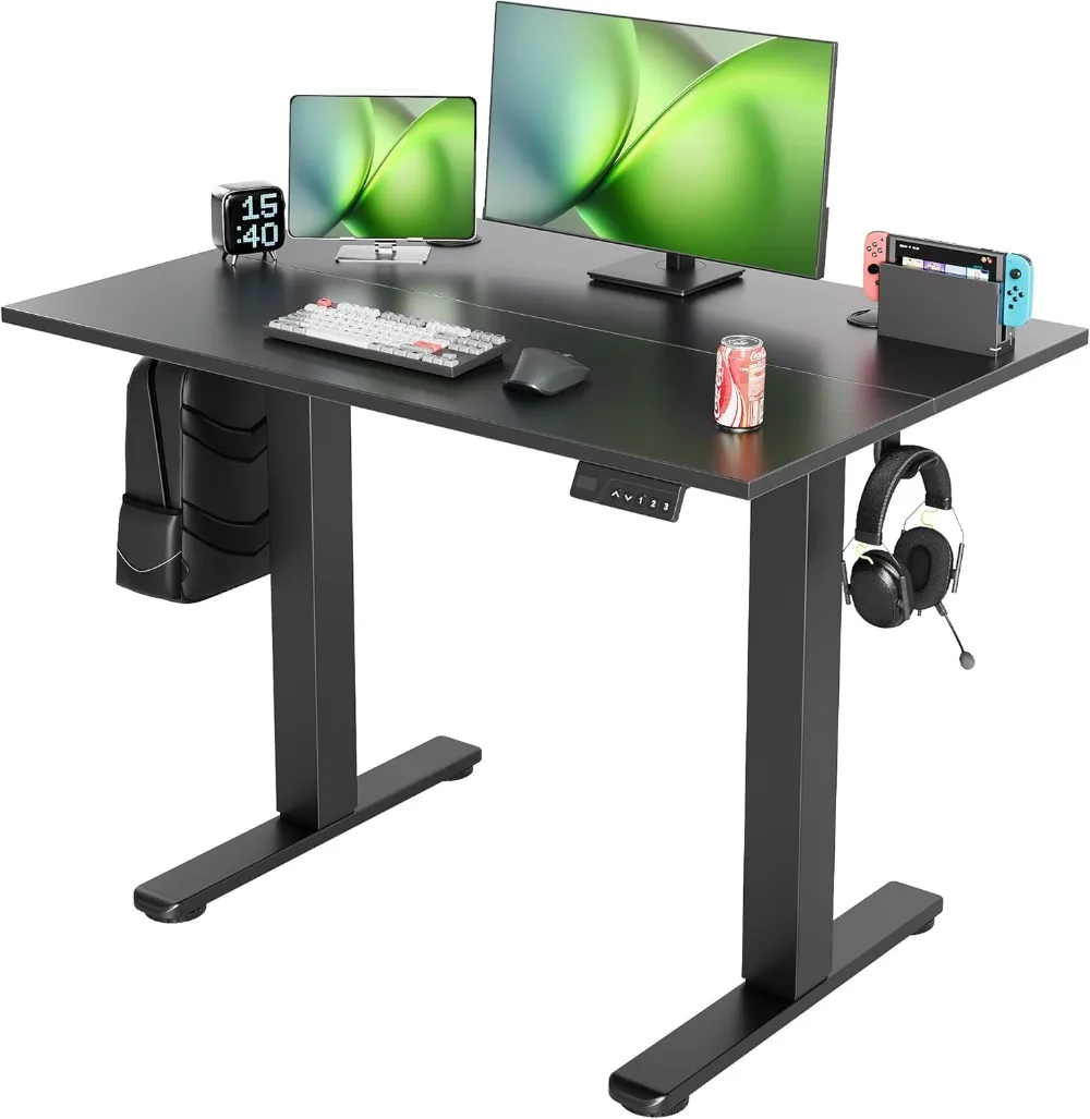 Adjustable Height Electric Standing Desk, 40x24 Inch with T-Shaped Frame, 3 Memory Presets & Cable Management for Home Office
Adjustable Height Electric Standing Desk, 40x24 Inch with T-Shaped Frame, 3 Memory Presets & Cable Management for Home Office