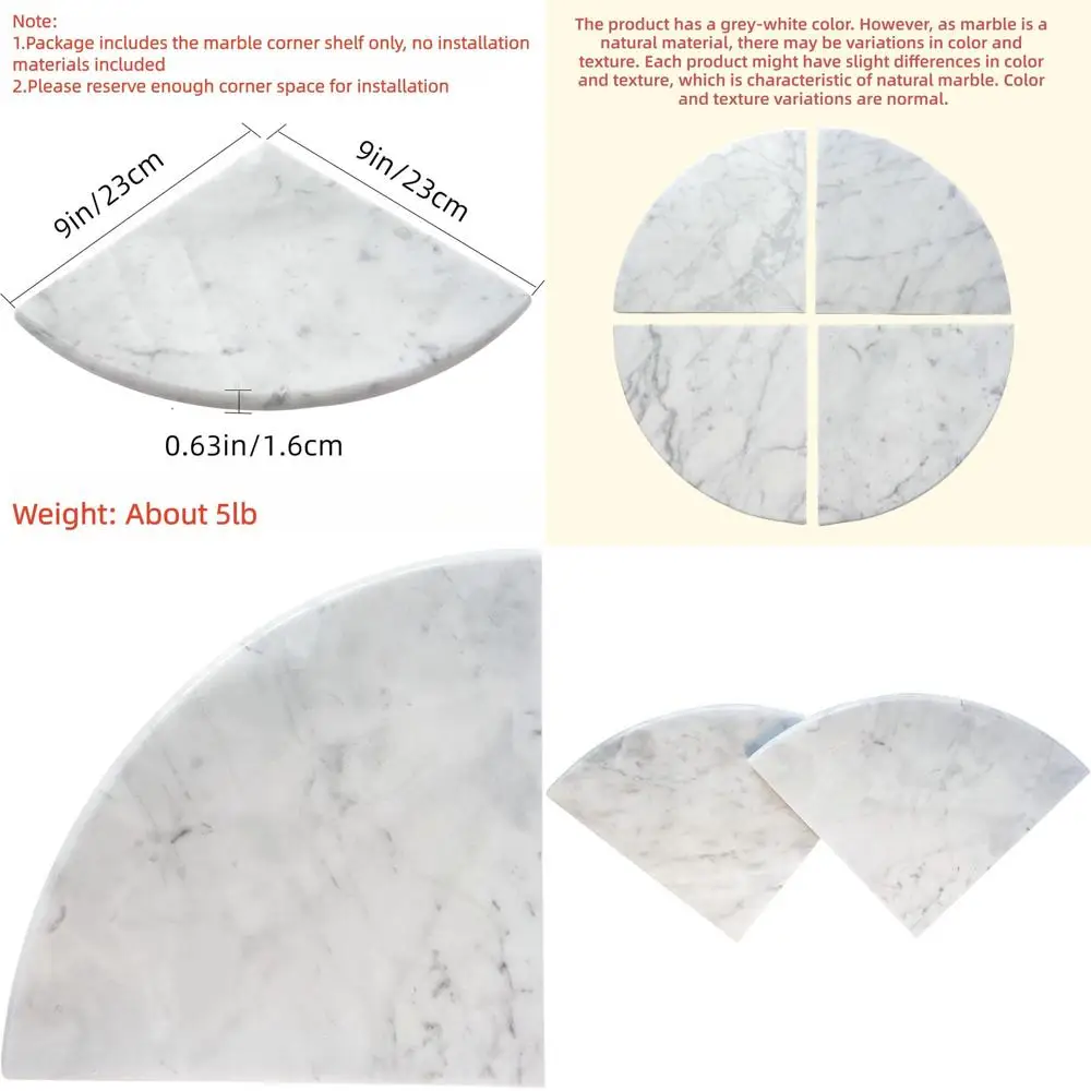9 Double-Sided Polished Gray Vein & White Marble Shower/Bathroom Shelves, 9x9 Inches
9 Double-Sided Polished Gray Vein & White Marble Shower/Bathroom Shelves, 9x9 Inches
