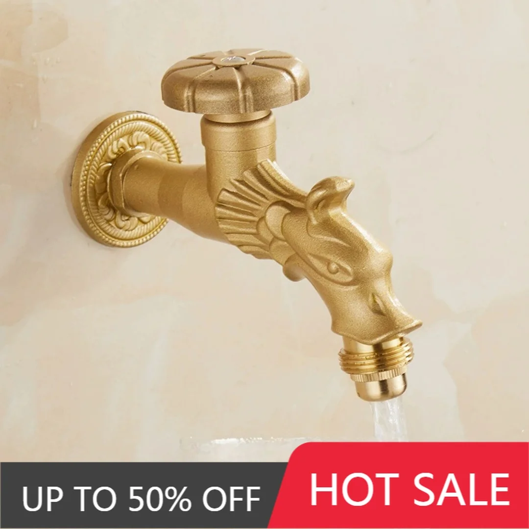 Antique carved washing machine faucet, single cooling, outdoor wall hanging, garden water, brass bathroom corner
Antique carved washing machine faucet, single cooling, outdoor wall hanging, garden water, brass bathroom corner