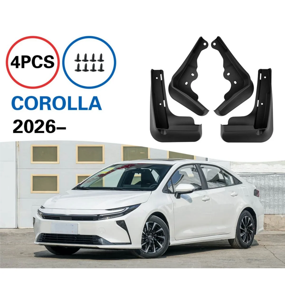 For Toyota Corolla 2026 Car 4PCS Splash Guards Mud Flaps Set No Drill Installation Mudguards Fenders with Mounting Hardware Kit
For Toyota Corolla 2026 Car 4PCS Splash Guards Mud Flaps Set No Drill Installation Mudguards Fenders with Mounting Hardware Kit