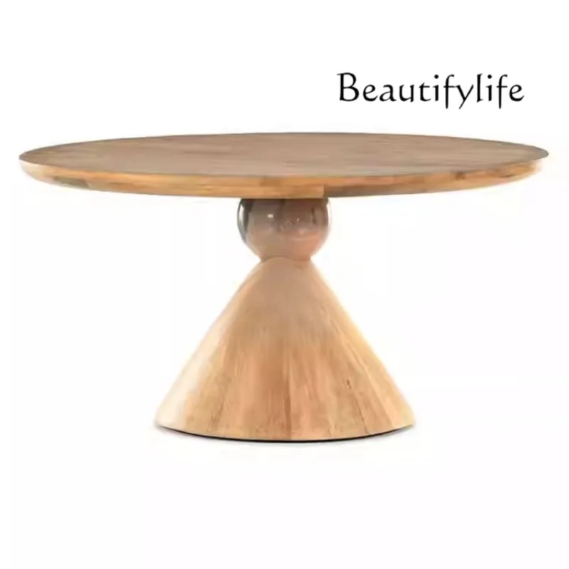 Medieval retro round solid wood dining table French dining table B & B round American table
Medieval retro round solid wood dining table French dining table B & B round American table