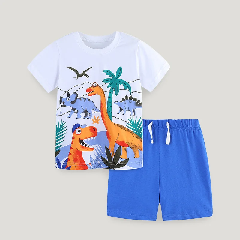 2025 Summer Boys Cotton 2-Piece Set Cartoon Dinosaur Print Short Sleeve Outfit Toddler Casual Playsuit, Matching Top & Pants
2025 Summer Boys Cotton 2-Piece Set Cartoon Dinosaur Print Short Sleeve Outfit Toddler Casual Playsuit, Matching Top & Pants