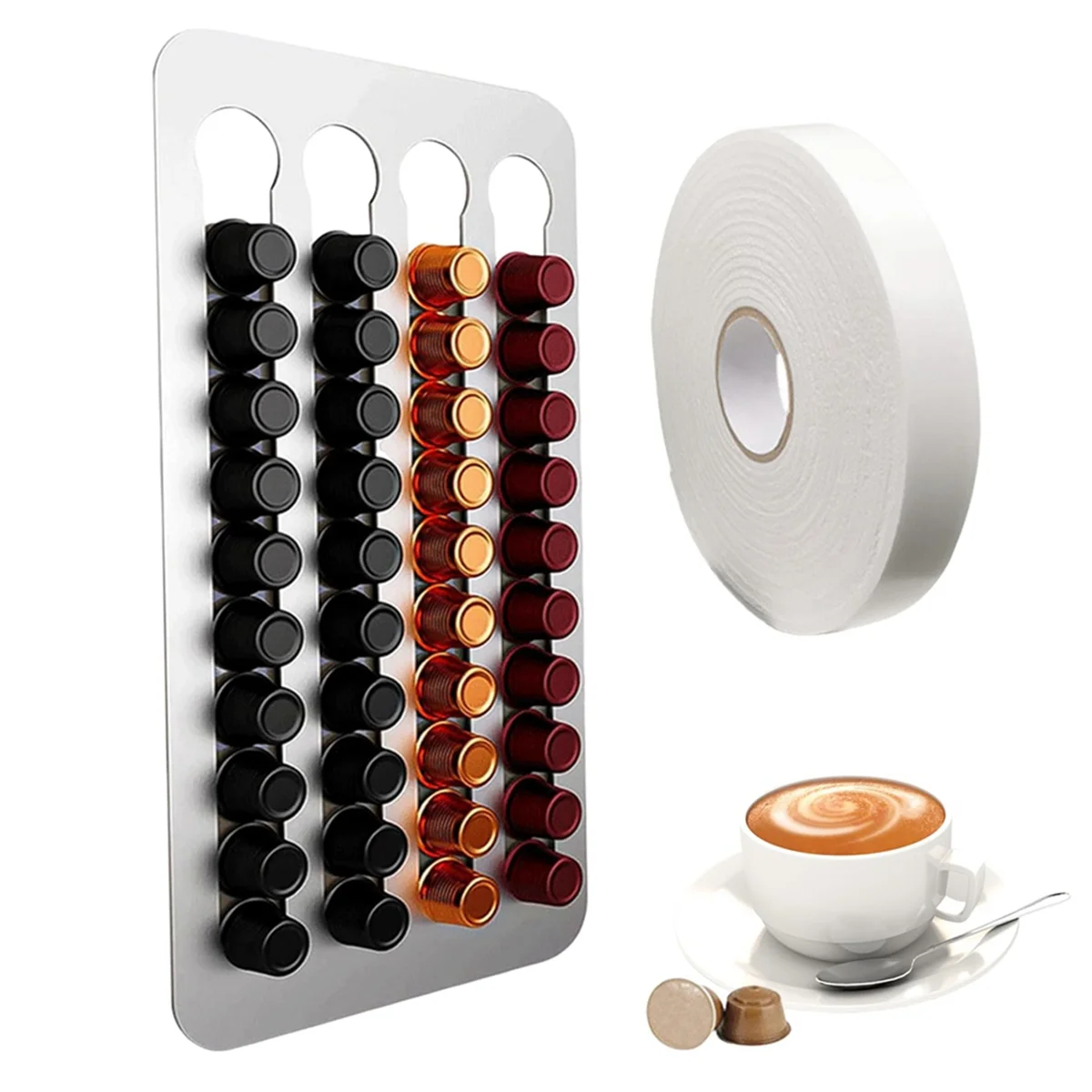 INW-0eCoffee Pods Holder,Stainless Steel Coffee Capsule Holder Holds 40 Coffee Pods Organizer with Double Sided
INW-0eCoffee Pods Holder,Stainless Steel Coffee Capsule Holder Holds 40 Coffee Pods Organizer with Double Sided