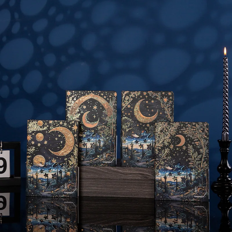Vintage A5 Notebook Gothic European Style,Hot Stamping Moon Hardcover Cover,128 Sheets 100GSM,Full-Color Illustrated Notepad
Vintage A5 Notebook Gothic European Style,Hot Stamping Moon Hardcover Cover,128 Sheets 100GSM,Full-Color Illustrated Notepad
