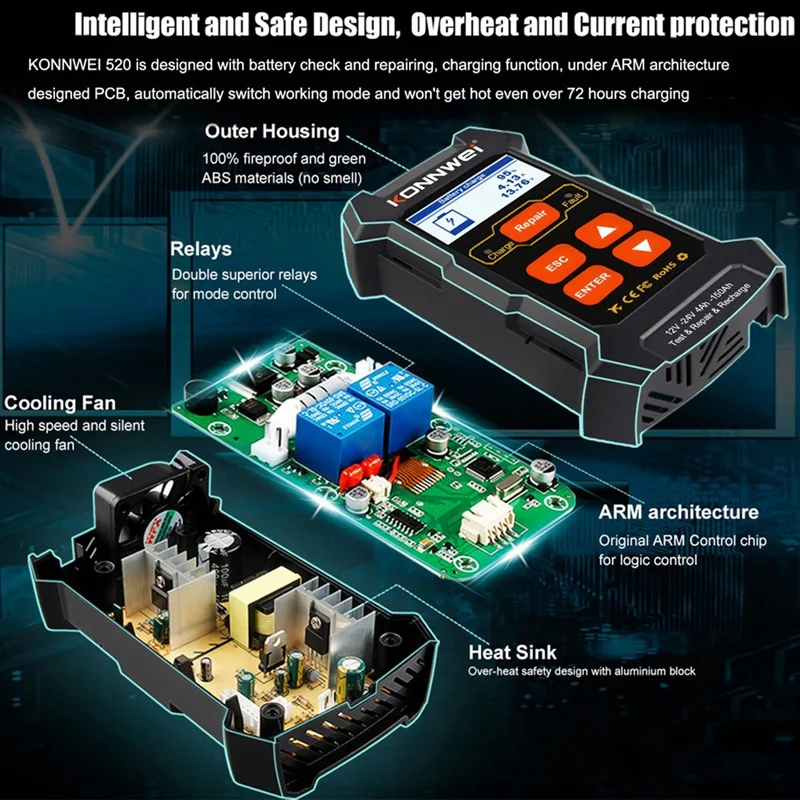 KONNWEI KW520 12V 24V Car Battery Tester Charger US PlugJAS 
KONNWEI KW520 12V 24V Car Battery Tester Charger US PlugJAS