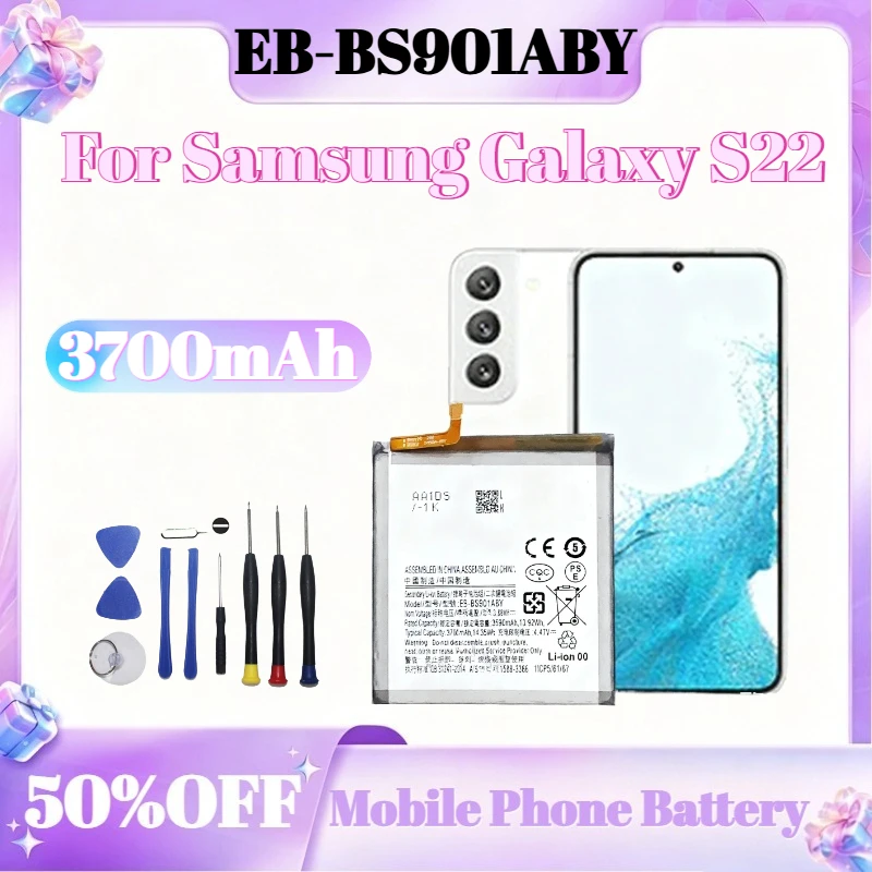 New EB-BS901ABY Battery For Samsung Galaxy S22 3700mAh Mobile Phone Battery +Tools
New EB-BS901ABY Battery For Samsung Galaxy S22 3700mAh Mobile Phone Battery +Tools