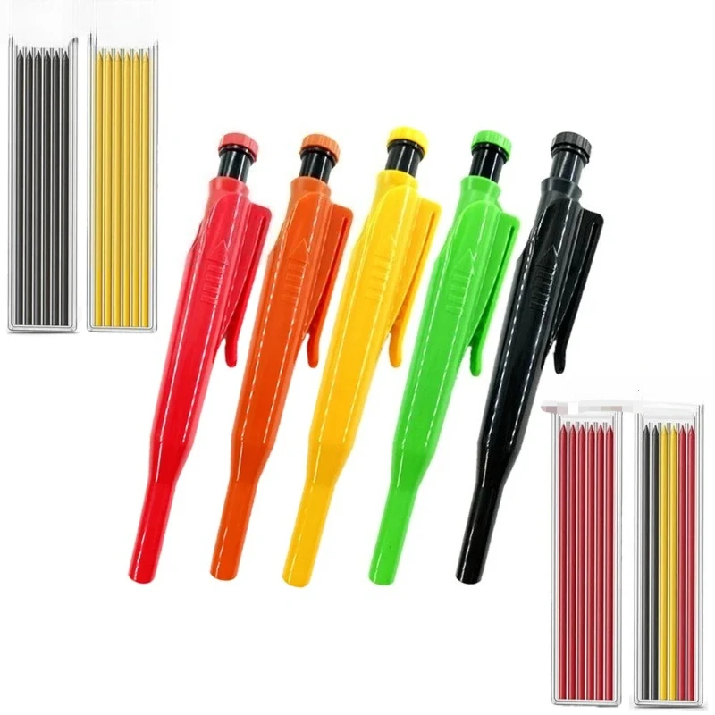 Reuseable Deep Hole Long Head Markers Pen Pencils Solid Carpenter Refill Leads Built-in Sharpener Woodworking Construction Tools
Reuseable Deep Hole Long Head Markers Pen Pencils Solid Carpenter Refill Leads Built-in Sharpener Woodworking Construction Tools