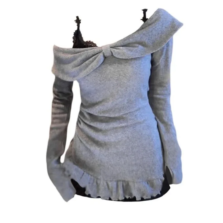 Oversize Gray Skew Collar Long Sleeve Dresses+ Y2k Black Lace Slim Fit Vest Dress for Women 2025 Autum New Two Piece Sets
Oversize Gray Skew Collar Long Sleeve Dresses+ Y2k Black Lace Slim Fit Vest Dress for Women 2025 Autum New Two Piece Sets