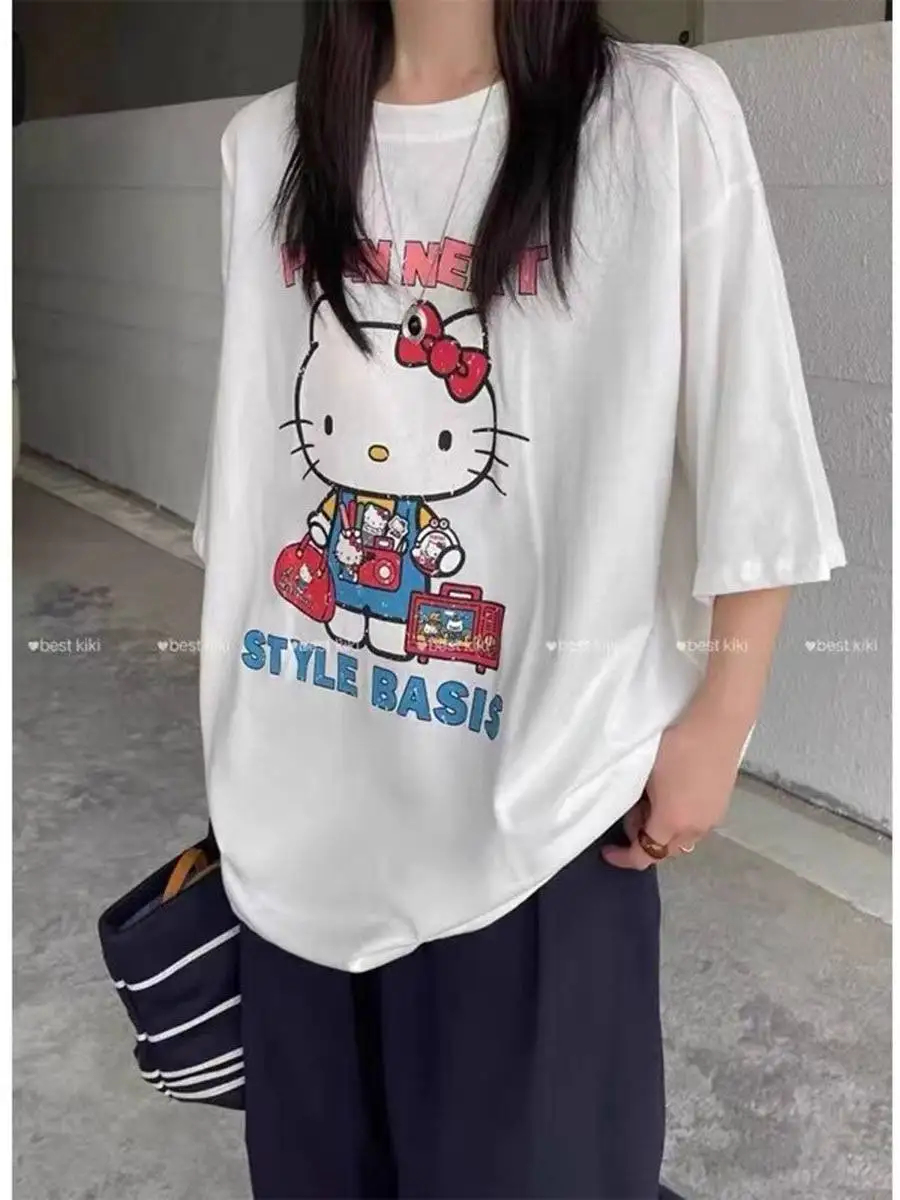 2026 Summer new style loose-fitting casual age-reducing kitty cat cartoon print short-sleeved T-shirt for women
2026 Summer new style loose-fitting casual age-reducing kitty cat cartoon print short-sleeved T-shirt for women