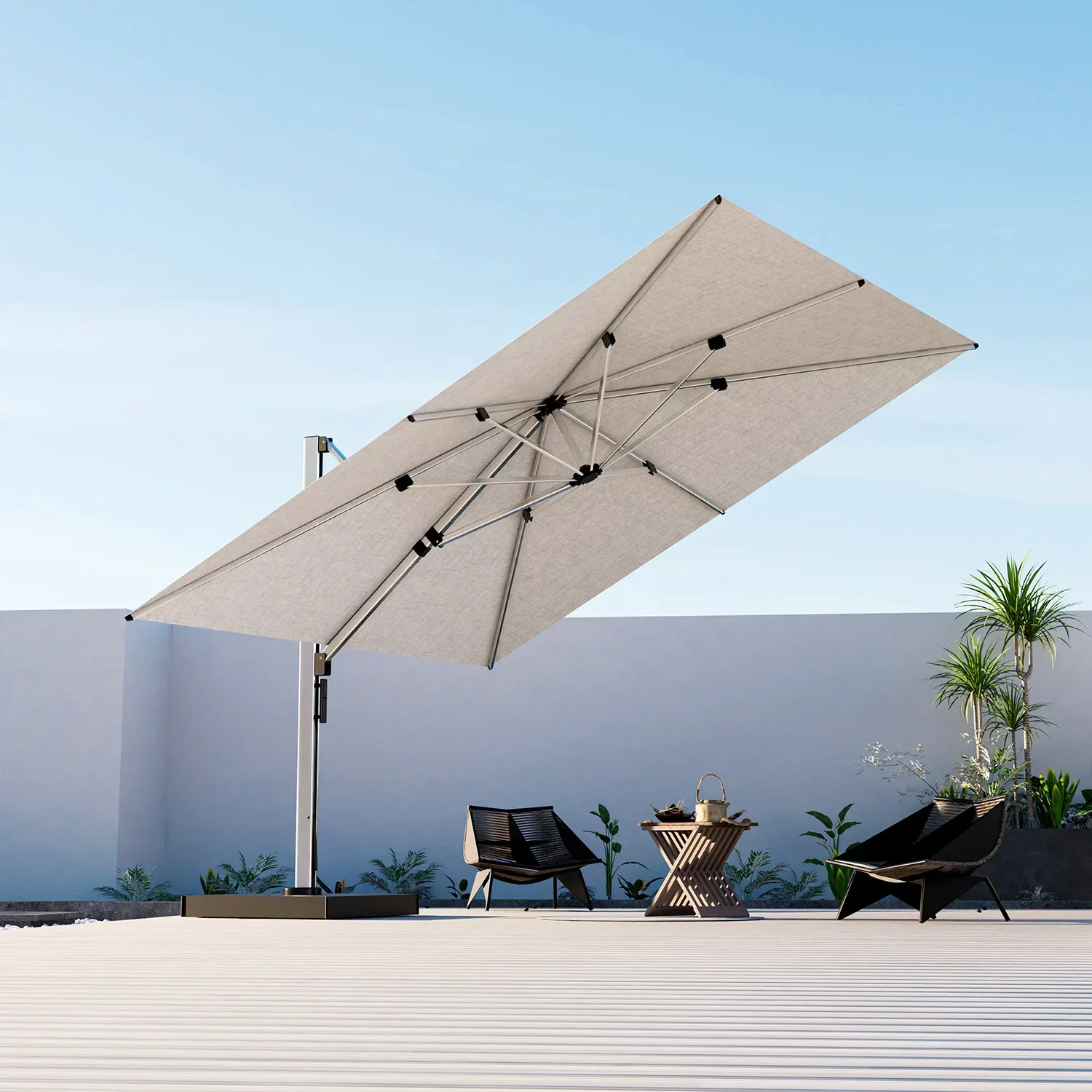 High Quality Cantilever Sun Parasol Aluminum Frame Garden Patio Umbrellas for Outdoor Furniture for Parks
High Quality Cantilever Sun Parasol Aluminum Frame Garden Patio Umbrellas for Outdoor Furniture for Parks