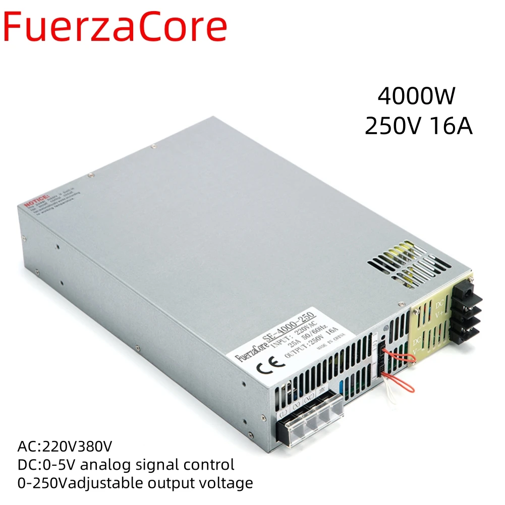 4000W 250V SMPS 0-250V Adjustable 0-5V Analog Signal 220V 380V AC-DC 250V 16A High-power Transformer PLC Control LED Solar CCTV
4000W 250V SMPS 0-250V Adjustable 0-5V Analog Signal 220V 380V AC-DC 250V 16A High-power Transformer PLC Control LED Solar CCTV