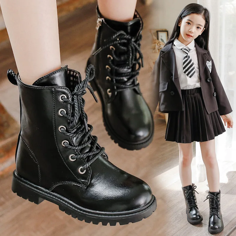 Kids Casual Boots Black Side Zipper Girls Short Boots Round Toes 2026 Brand New Children Leather Boots Soft Bottom Non-slip
Kids Casual Boots Black Side Zipper Girls Short Boots Round Toes 2026 Brand New Children Leather Boots Soft Bottom Non-slip