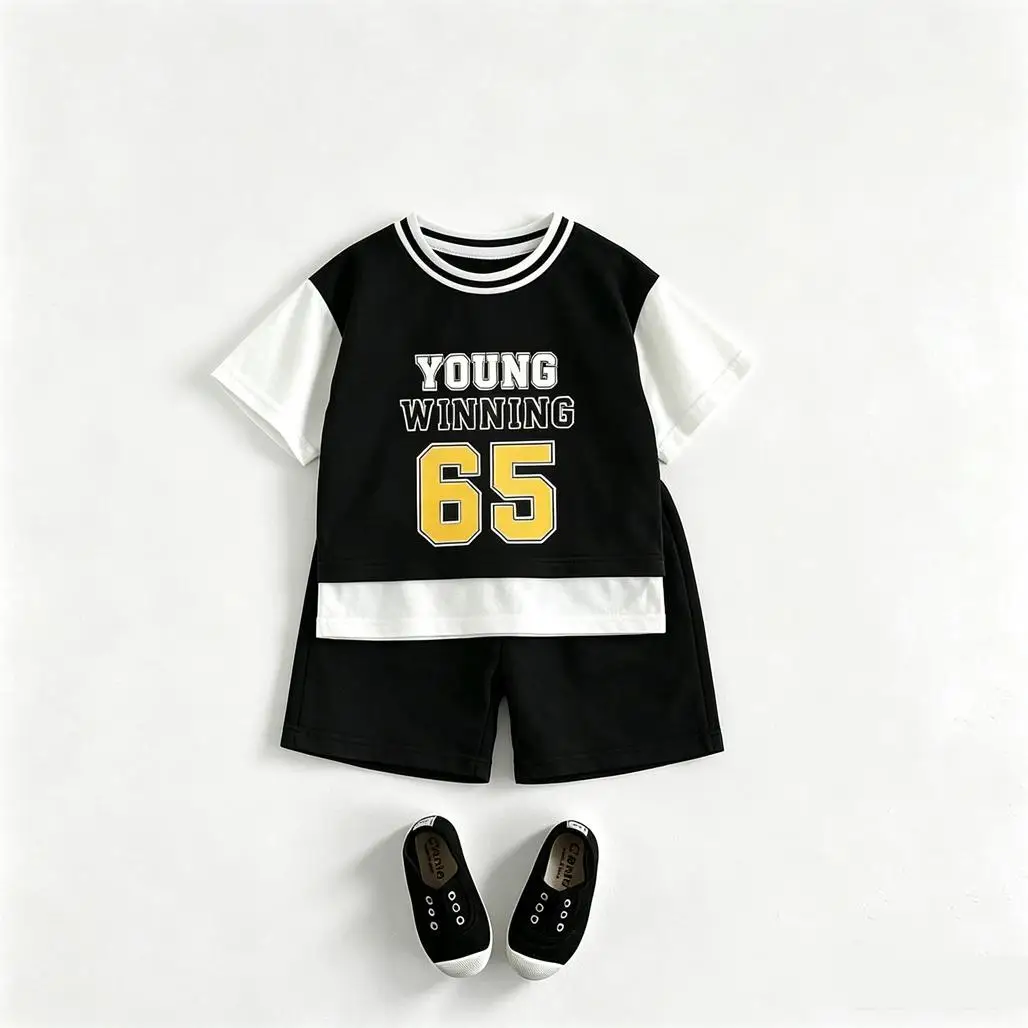 Boys Casual Sports Clothes Short-sleeved Outfits Round Neck TShirt+Shorts 2pcs Summer Clothing Thin Tees Shorts Trendy Wear
Boys Casual Sports Clothes Short-sleeved Outfits Round Neck TShirt+Shorts 2pcs Summer Clothing Thin Tees Shorts Trendy Wear