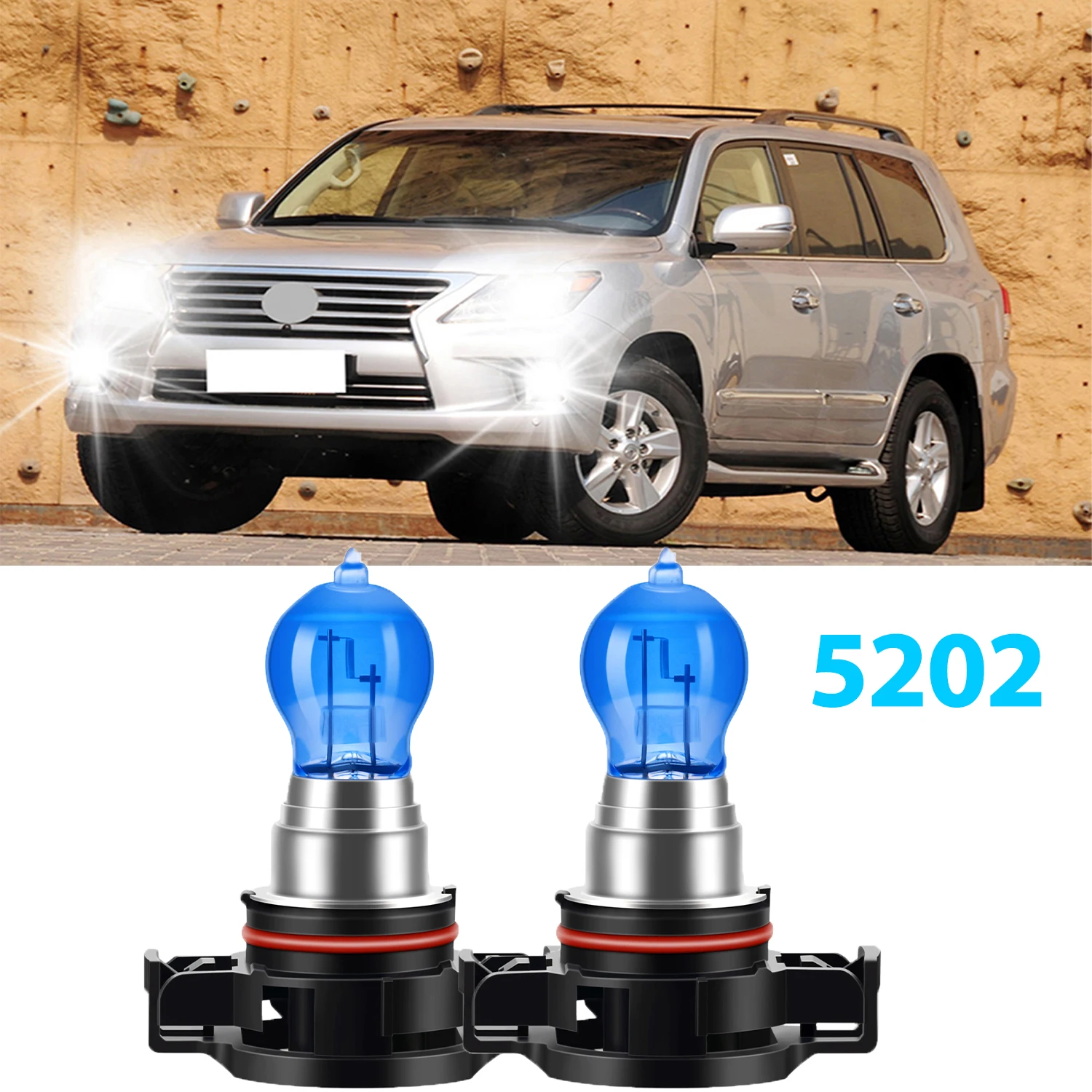2PCS Universal 5202 Halogen Headlight Car Light 6000K 12V Cool Blue Hyper White Bulb Easy installtion
2PCS Universal 5202 Halogen Headlight Car Light 6000K 12V Cool Blue Hyper White Bulb Easy installtion