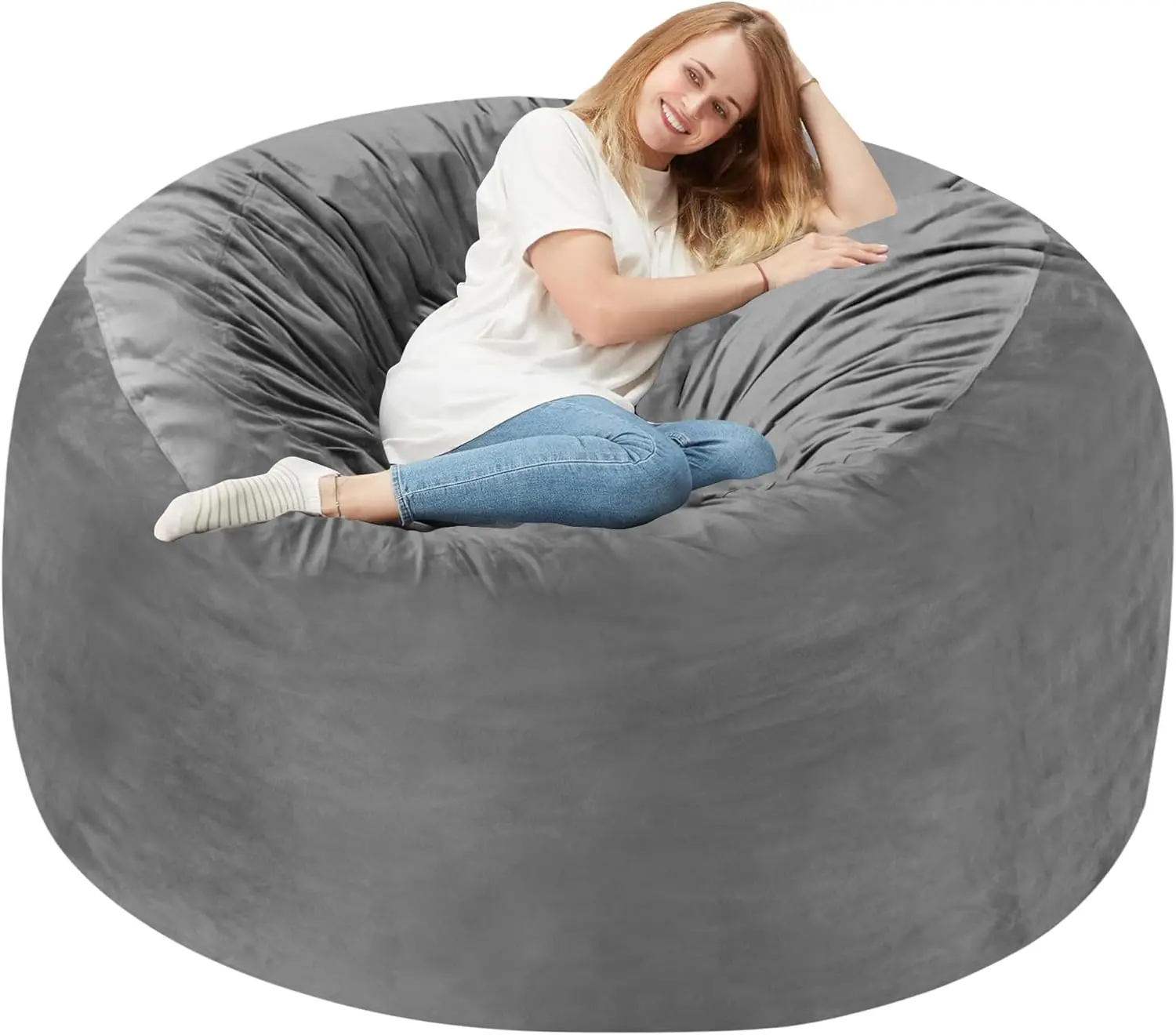 4 FT Bean Bag Chair: 4' Bean Bags with Memory Foam Filled, Large Beanbag Chairs Soft Sofa with Dutch Velvet Cover-Grey
4 FT Bean Bag Chair: 4' Bean Bags with Memory Foam Filled, Large Beanbag Chairs Soft Sofa with Dutch Velvet Cover-Grey