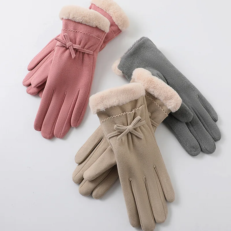 Fashion Elegant Bow Winter Women Keep Warm Touch Screen Gloves Thickened Cold Protection Fleece Lining Drive Cycling Soft
Fashion Elegant Bow Winter Women Keep Warm Touch Screen Gloves Thickened Cold Protection Fleece Lining Drive Cycling Soft