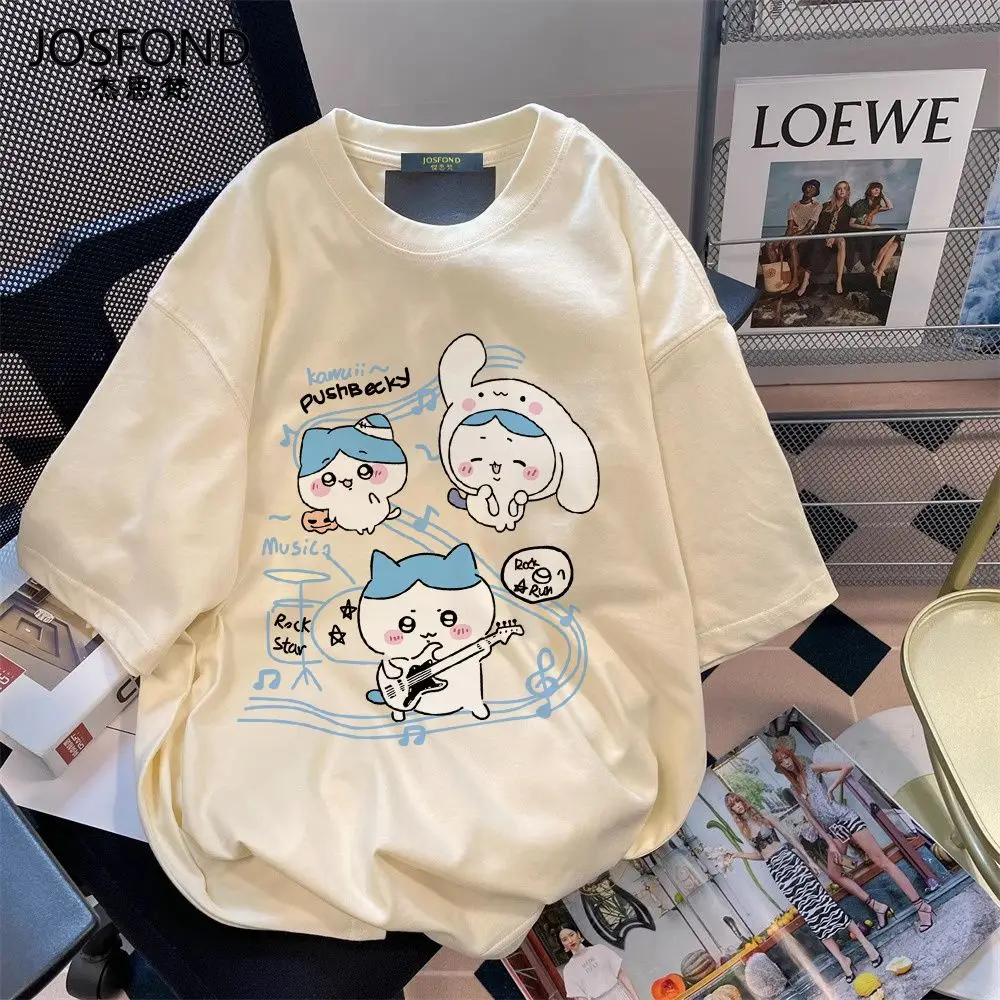 chiikawa Usaqi Xiaobayiji pure cotton T-shirt top cartoon cute print loose casual student versatile large size short-sleeved top
chiikawa Usaqi Xiaobayiji pure cotton T-shirt top cartoon cute print loose casual student versatile large size short-sleeved top