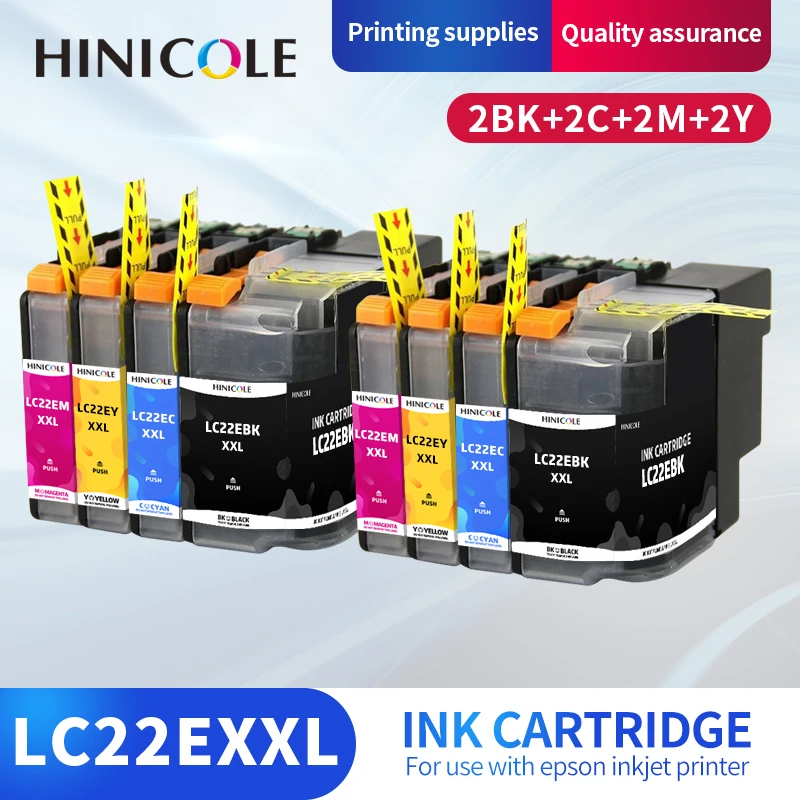 HINICOLE новые LC22EXXL полные чернильные картриджи (BK/C/M/Y), совместимые с принтерами Brother MFC-J5920DW LC-22E LC22E
HINICOLE новые LC22EXXL полные чернильные картриджи (BK/C/M/Y), совместимые с принтерами Brother MFC-J5920DW LC-22E LC22E
