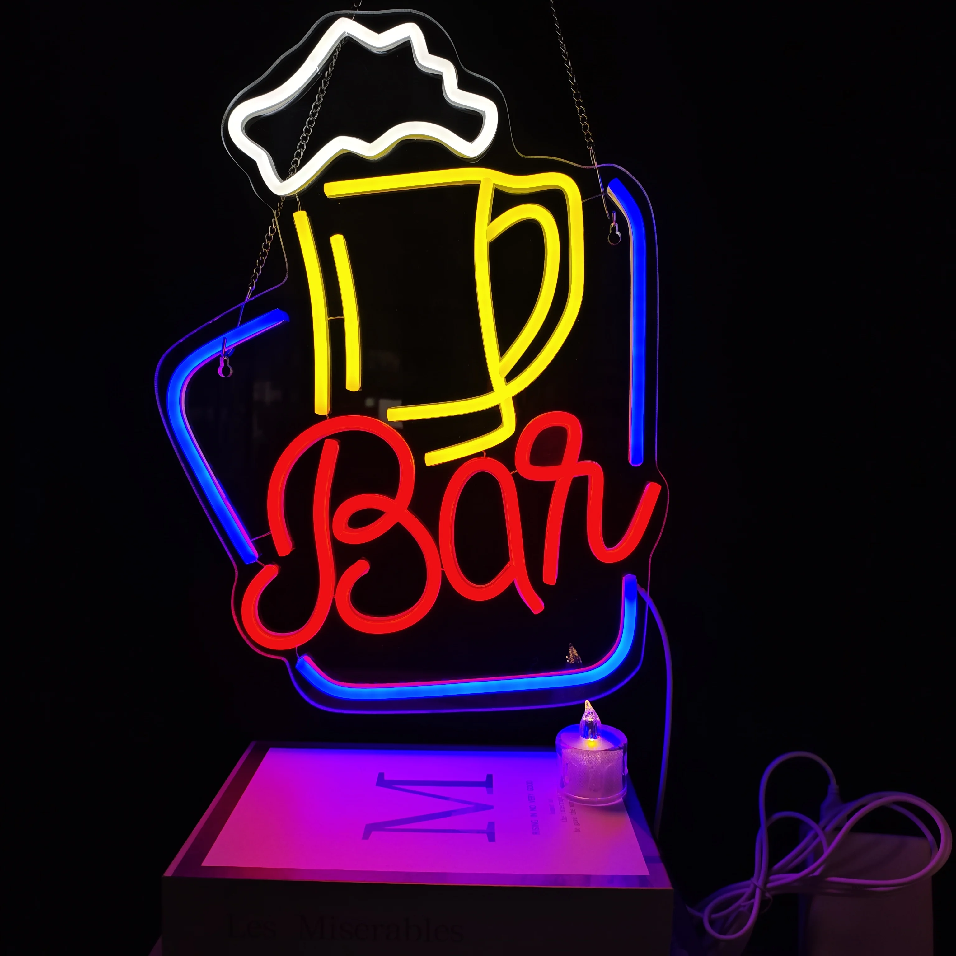 1 neon bar sign, for wall decoration, brightness adjustable LED bar sign, suitable for home bar wall party decoration
1 neon bar sign, for wall decoration, brightness adjustable LED bar sign, suitable for home bar wall party decoration