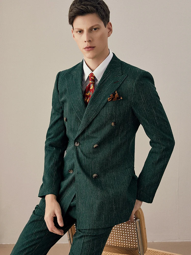 10 % хлопок, мужской костюм в британском стиле ретро, двубортный свадебный смокинг из трех предметов с жилетом, деловые костюмы премиум-класса в зеленую полоску
10 % хлопок, мужской костюм в британском стиле ретро, двубортный свадебный смокинг из трех предметов с жилетом, деловые костюмы премиум-класса в зеленую полоску