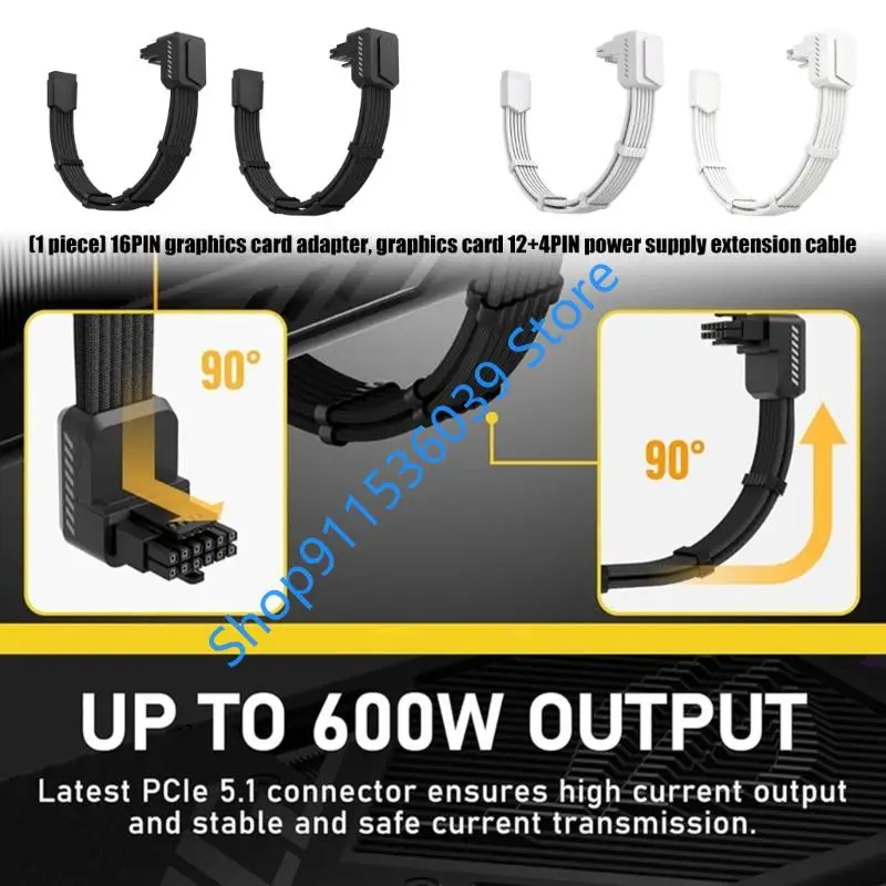 90-degree 16Pin To 12+4Pin GPU Power Extension Cable For RTX4070 Ti 4080 4090 3090 Ti Graphics Cards 600W 12VHPWR plug
90-degree 16Pin To 12+4Pin GPU Power Extension Cable For RTX4070 Ti 4080 4090 3090 Ti Graphics Cards 600W 12VHPWR plug