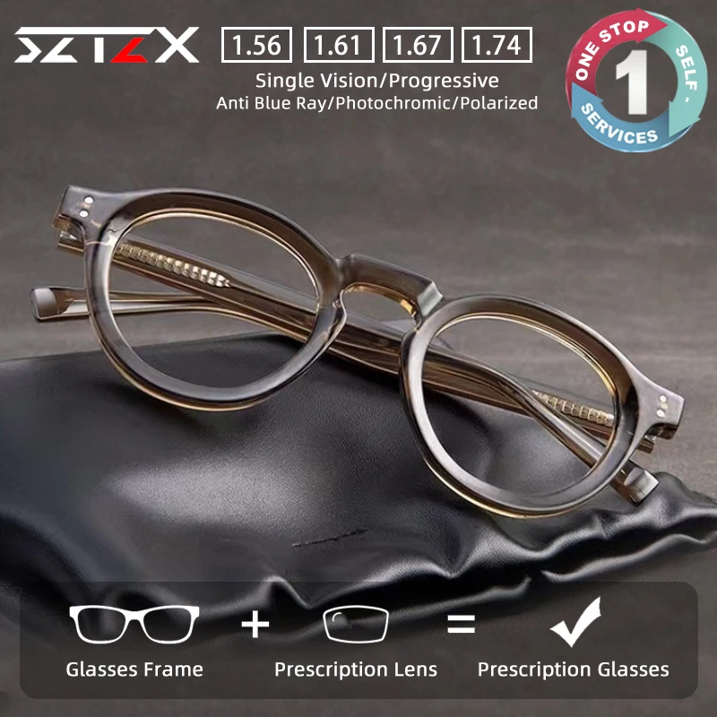 SZTZX Retro Prescription Optical Glasses Men's and Women's Round Fashion Personalized Glasses Anti Blue Light Myopia Eyeglasses
SZTZX Retro Prescription Optical Glasses Men's and Women's Round Fashion Personalized Glasses Anti Blue Light Myopia Eyeglasses
