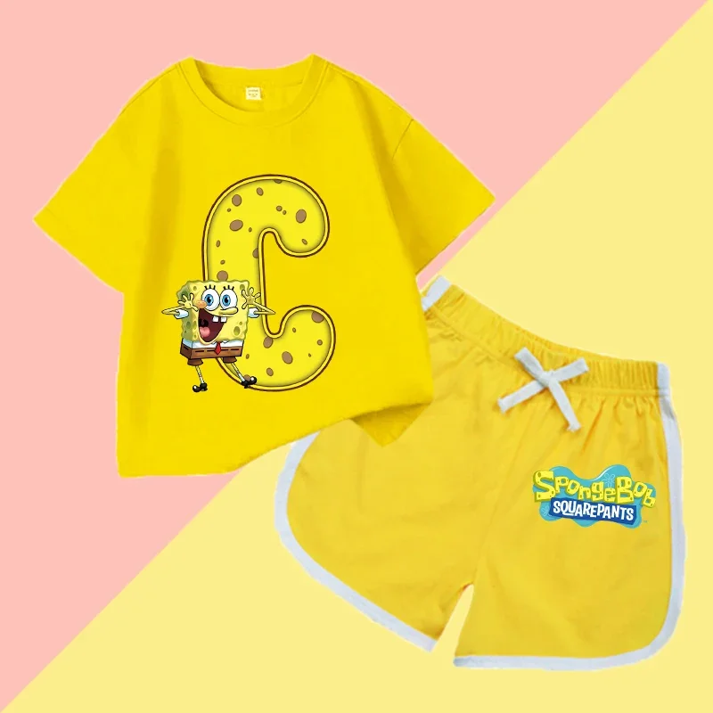 SpongeBobed SquarePants Children T-shirt Shorts Set Boy Girl Kawaii Anime Tee Top Pants Summer Loose Clothes Kid Clothing Gifts
SpongeBobed SquarePants Children T-shirt Shorts Set Boy Girl Kawaii Anime Tee Top Pants Summer Loose Clothes Kid Clothing Gifts