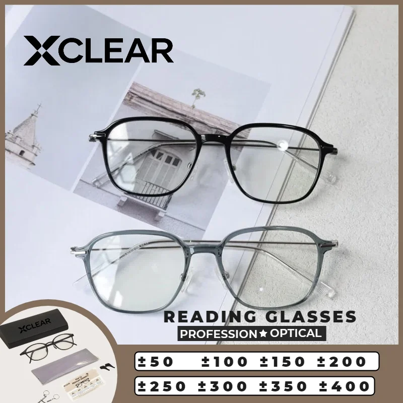 XCLEAR New Square Memory Metal Anti Blue Light Myopia Eyewear Anti-reflection Reading Glasses Customizable Progressive Glasses
XCLEAR New Square Memory Metal Anti Blue Light Myopia Eyewear Anti-reflection Reading Glasses Customizable Progressive Glasses