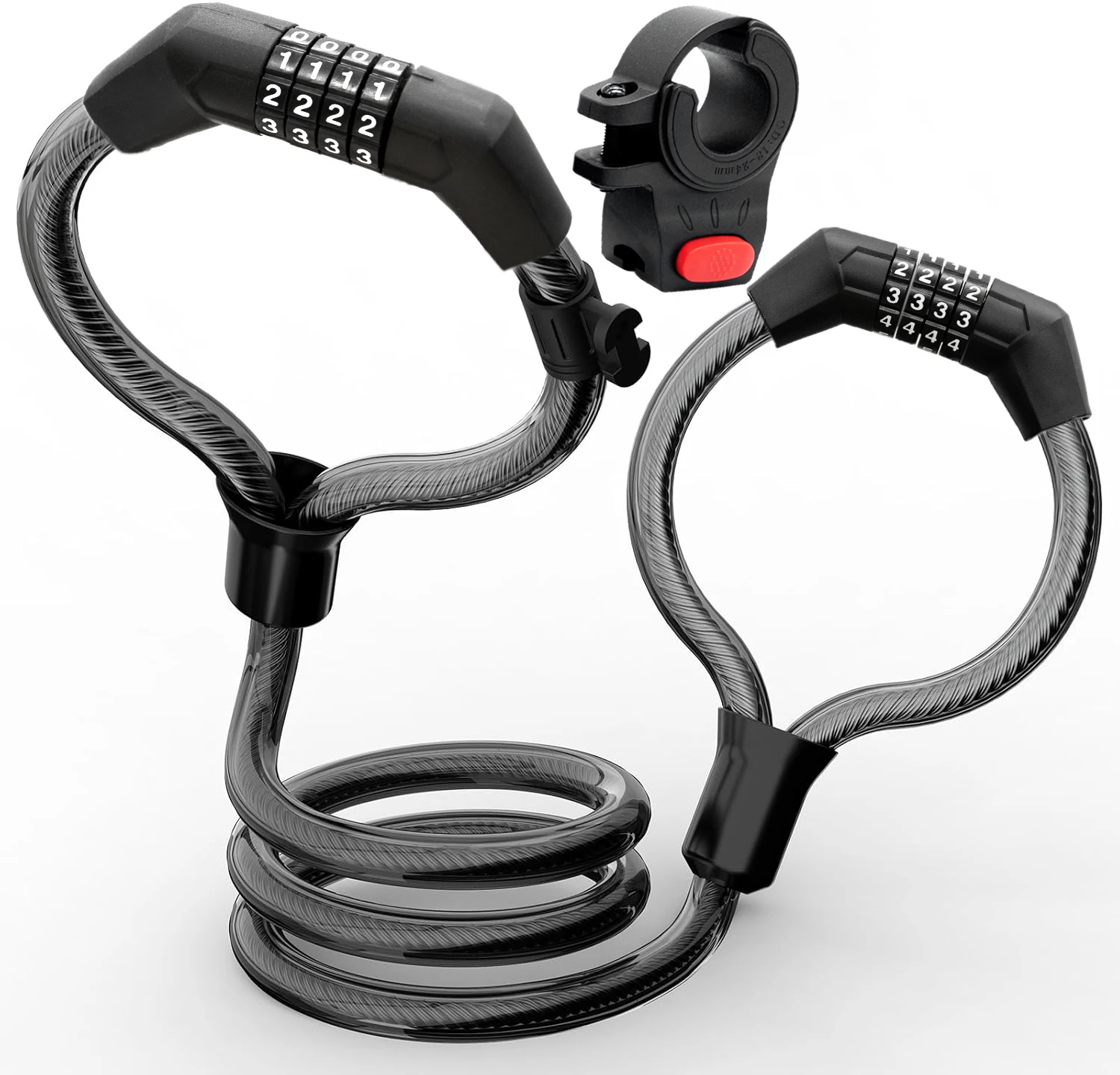 Anti-theft Combination Steel Cable Lock 4-digit Double Head Handcuff Lock E-Scooter Lock for Electric Bicycle with Bracket
Anti-theft Combination Steel Cable Lock 4-digit Double Head Handcuff Lock E-Scooter Lock for Electric Bicycle with Bracket