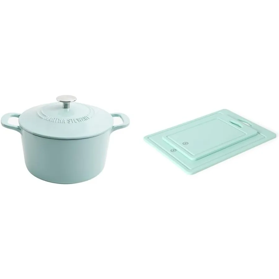 Gatwick 7 QT Enamel Cast Iron Dutch Oven Martha Blue BPA Free Plastic Cutting Board 16 x 12 and 12 x 8 Martha Blue Dishwasher S
Gatwick 7 QT Enamel Cast Iron Dutch Oven Martha Blue BPA Free Plastic Cutting Board 16 x 12 and 12 x 8 Martha Blue Dishwasher S