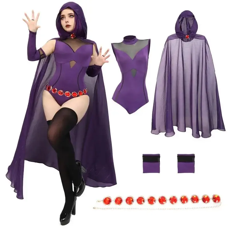 DAZCOS Women's Rachel Roth Costume Purple Bodysuit Cape with Hood Arm Sleeves Belt Magical Girl Cosplay Bodysuit Full Set
DAZCOS Women's Rachel Roth Costume Purple Bodysuit Cape with Hood Arm Sleeves Belt Magical Girl Cosplay Bodysuit Full Set