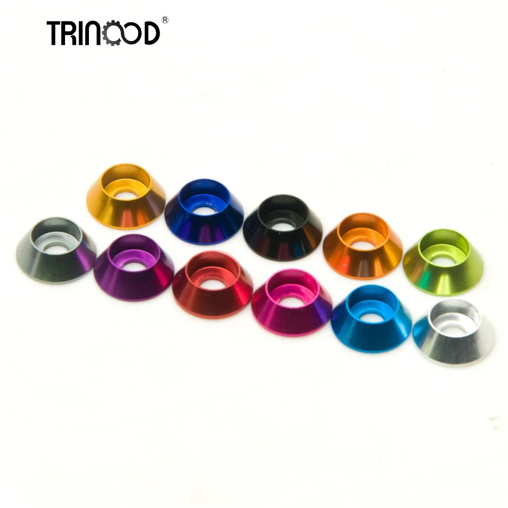 TRINOOD 10pcs/lot M3 Aluminum Colourful Cap Head Cone Washer for 1/10 RC Car Hex Cap Head Gasket parts
TRINOOD 10pcs/lot M3 Aluminum Colourful Cap Head Cone Washer for 1/10 RC Car Hex Cap Head Gasket parts