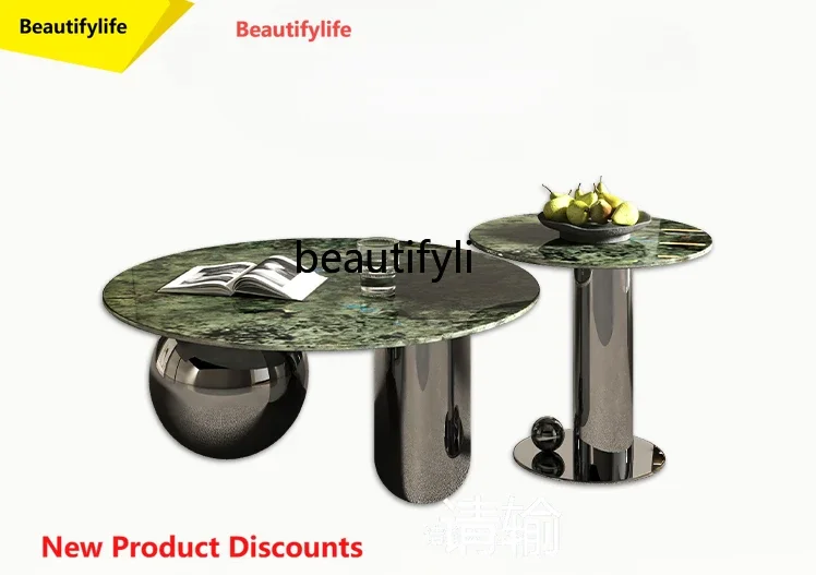 Q181 Marble Coffee Table Living Room Home Light Luxury Modern Minimalist round Italian Minimalist
Q181 Marble Coffee Table Living Room Home Light Luxury Modern Minimalist round Italian Minimalist