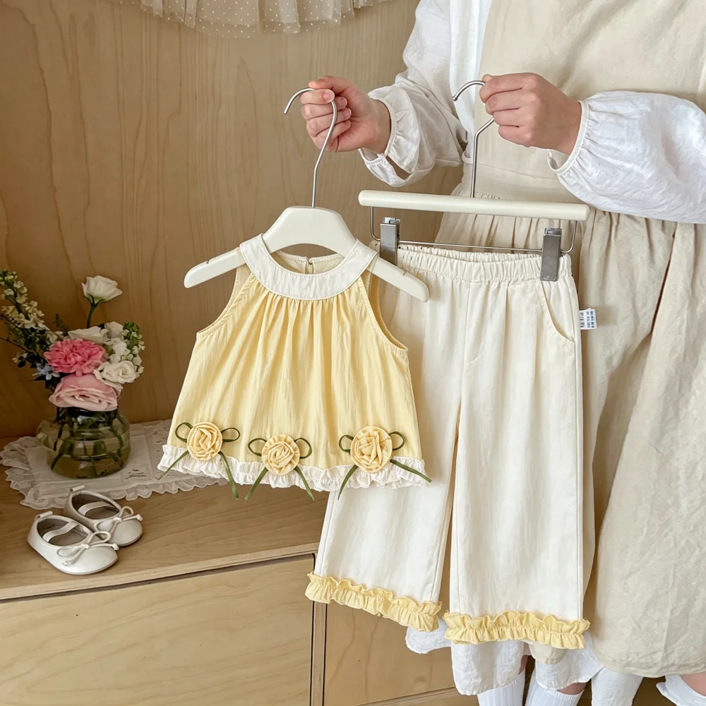 2pc/Set Baby Girl Set Summer Flower Cotton Top And Pants Girls' Clothing Cute Beach Children's Set
2pc/Set Baby Girl Set Summer Flower Cotton Top And Pants Girls' Clothing Cute Beach Children's Set