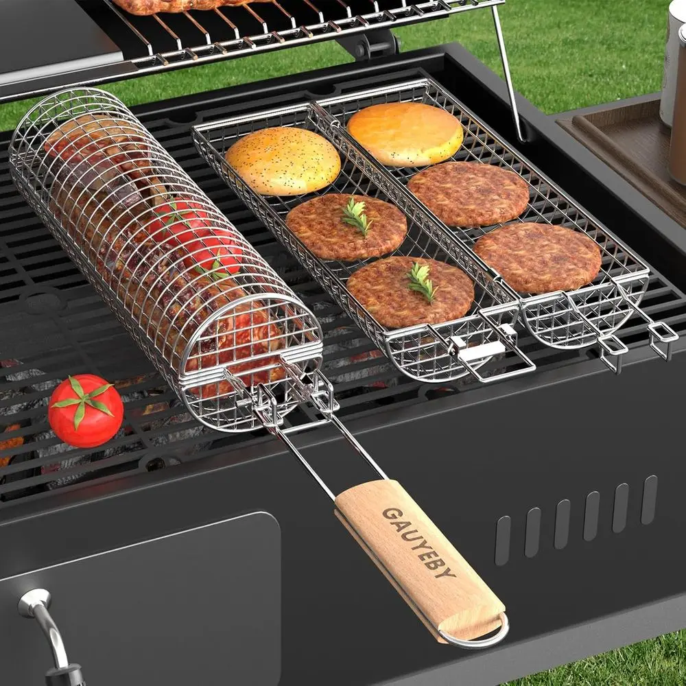 Portable Grill Basket with Removable Handle - Stainless Steel BBQ Net for Cooking Meat, Shrimp, and Vegetables Outdoors
Portable Grill Basket with Removable Handle - Stainless Steel BBQ Net for Cooking Meat, Shrimp, and Vegetables Outdoors