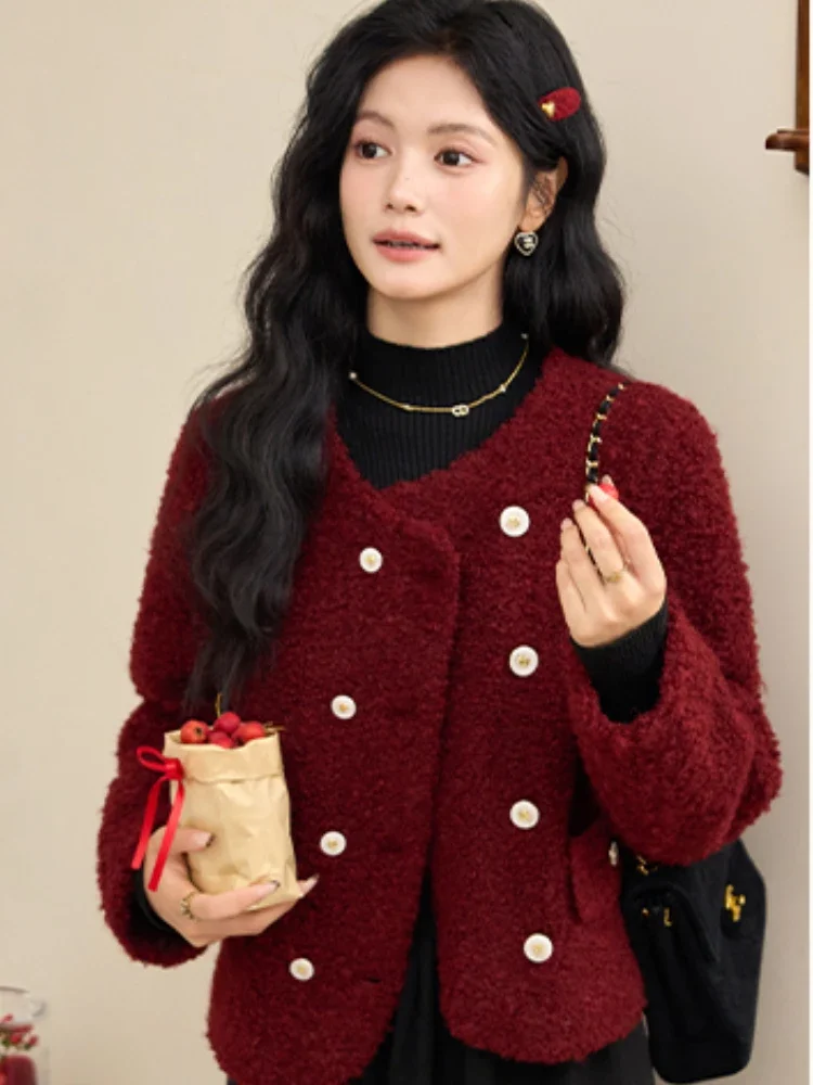 ALXNAN Women's Warm Loose Jacket Elegant Round Collar Long Sleeve Double Breasted Coat 2024 Fall Winter Thick Outerwear L51517-1
ALXNAN Women's Warm Loose Jacket Elegant Round Collar Long Sleeve Double Breasted Coat 2024 Fall Winter Thick Outerwear L51517-1