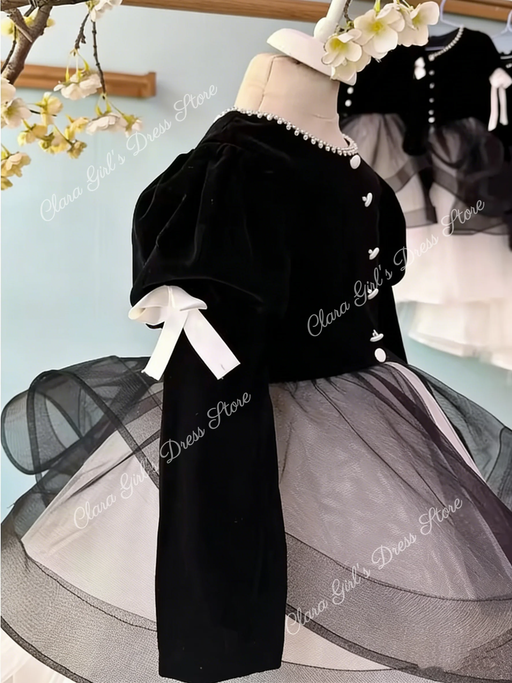 Черное бархатное платье с цветочным принтом для девочек, с круглым вырезом, длинными рукавами, юбка-пачка с жемчужным украшением, праздничное платье принцессы на заказ
Черное бархатное платье с цветочным принтом для девочек, с круглым вырезом, длинными рукавами, юбка-пачка с жемчужным украшением, праздничное платье принцессы на заказ