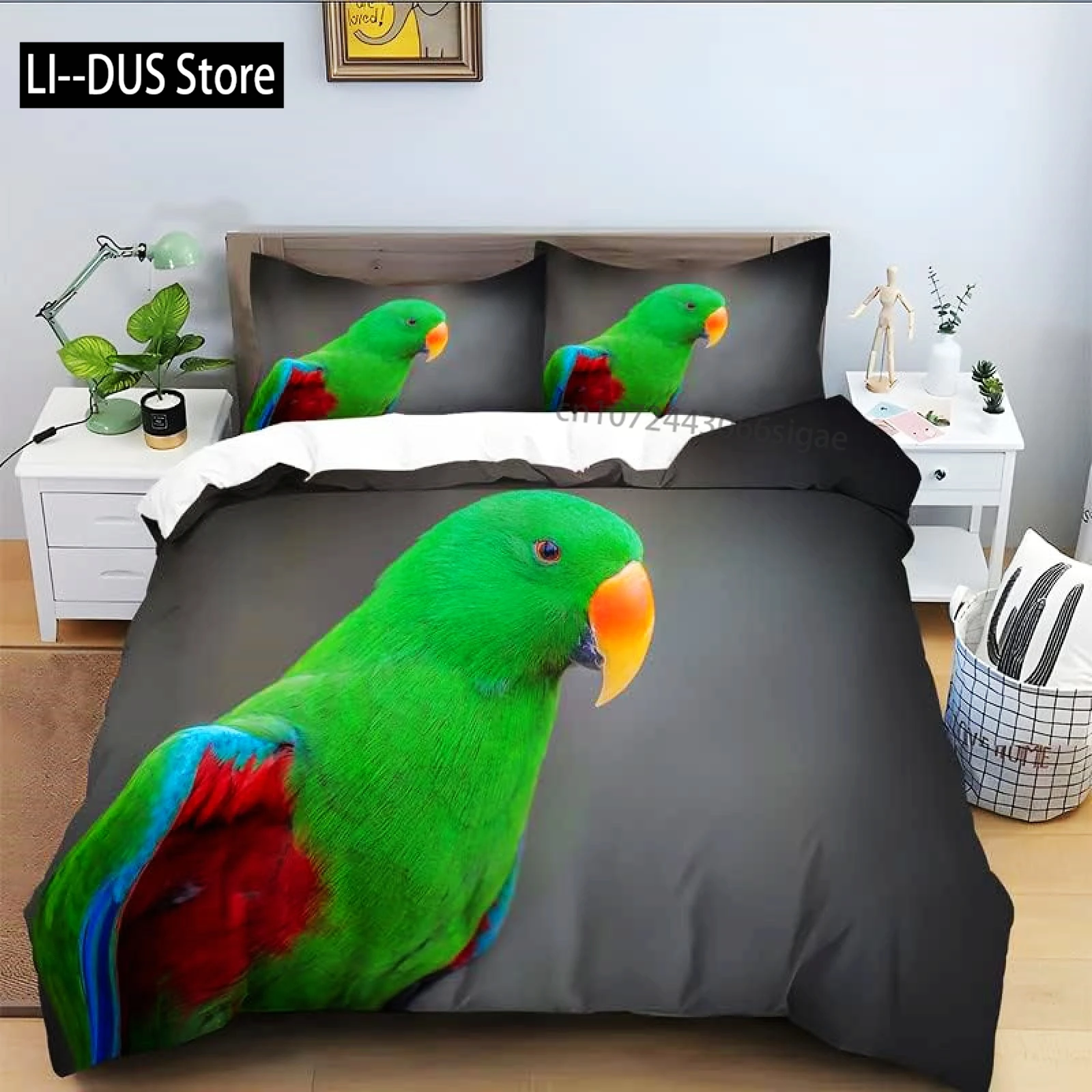 Macaws Duvet Cover Set Full Size, Colorful Parrots Bedding Set 3pcs for Boys Girls Room Decor, Quilt Cover with 2 Pillowcases
Macaws Duvet Cover Set Full Size, Colorful Parrots Bedding Set 3pcs for Boys Girls Room Decor, Quilt Cover with 2 Pillowcases